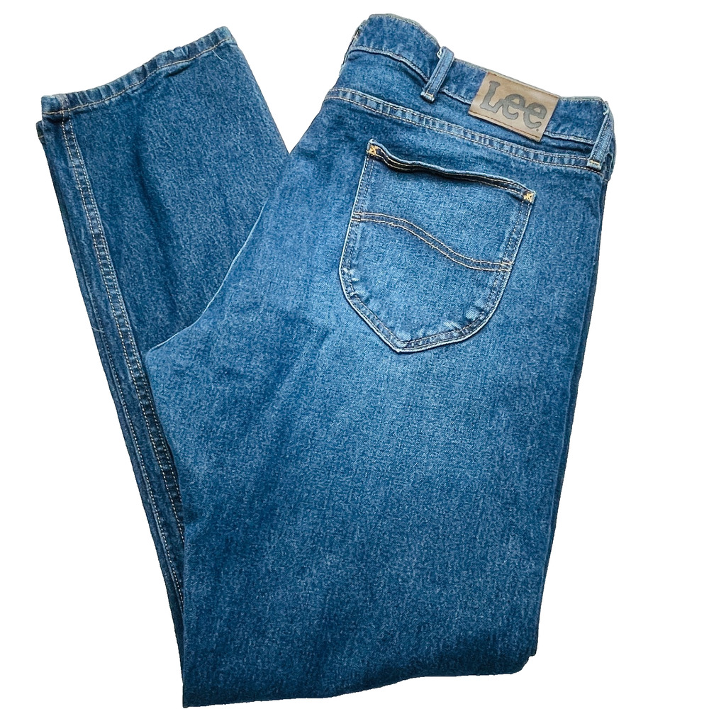 Lee Straight Leg Jeans Men 42x32 Blue Stretch Denim Pants